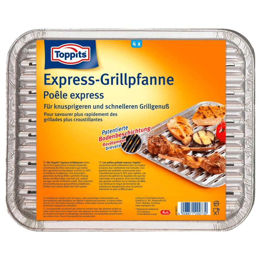 Toppits Express-Grillpfanne 4 Stück